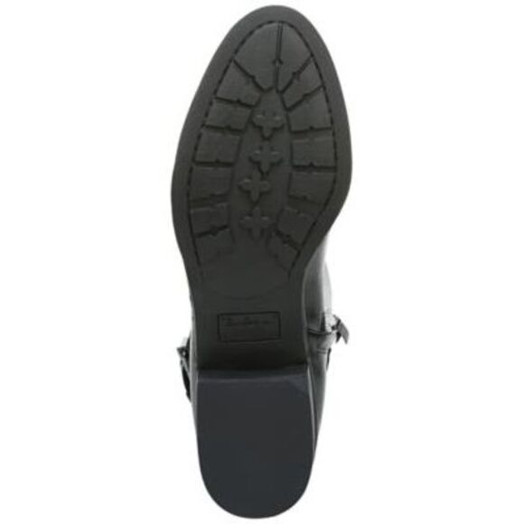 NWT SAM EDELMAN Womens Black Buckled Paxten Toe Block Heel Riding Boot 6.5 M - Picture 4 of 5